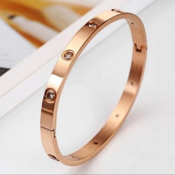 Jewelry - New 18k Rose Gold Diamond Bangle Bracelet